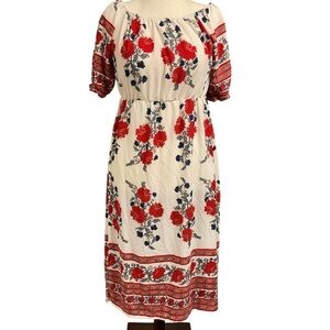 ❤️3/$15 Floral Red and White Women's Dress